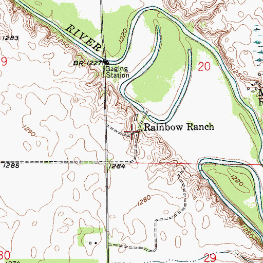 Topographic Map of Rainbow Ranch, SD