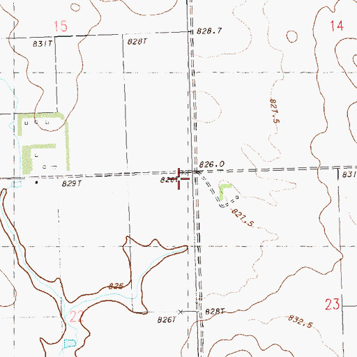 Topographic Map of Rainbow School, SD