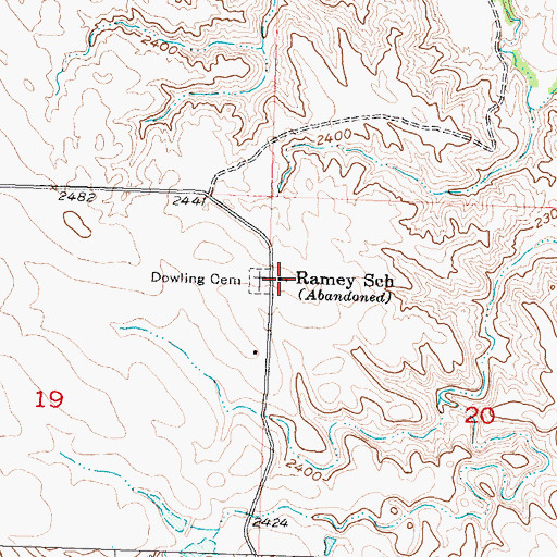Topographic Map of Ramey School, SD