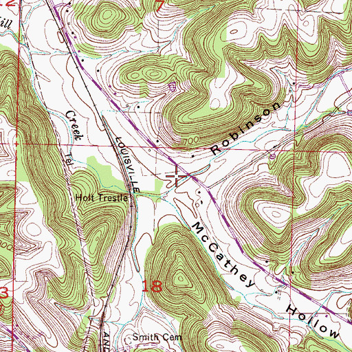 Topographic Map of Robinson Hollow, AL