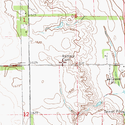 Topographic Map of Ramsey Cemetery, SD