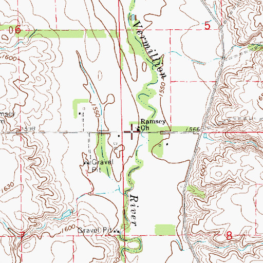 Topographic Map of Ramsey Church, SD