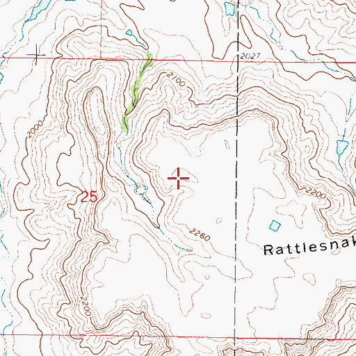 Topographic Map of Rattlesnake Butte, SD