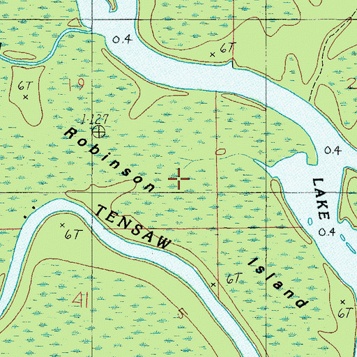 Topographic Map of Robinson Island, AL