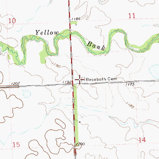 Topographic Map of Recaboth Cemetery, SD