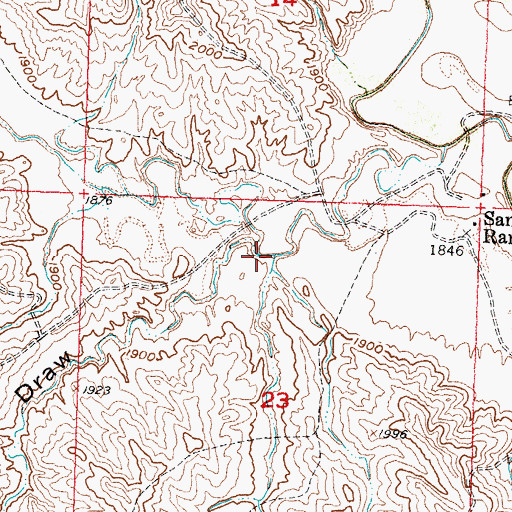Topographic Map of Red Bull Draw, SD