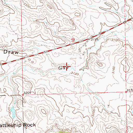 Topographic Map of Red Cross Draw, SD