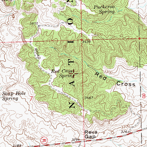 Topographic Map of Red Cross Spring, SD