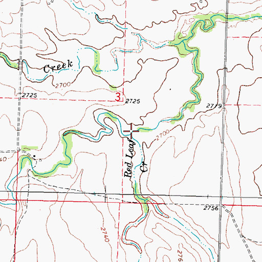 Topographic Map of Red Leaf Creek, SD