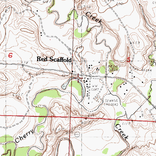 Topographic Map of Red Scaffold, SD