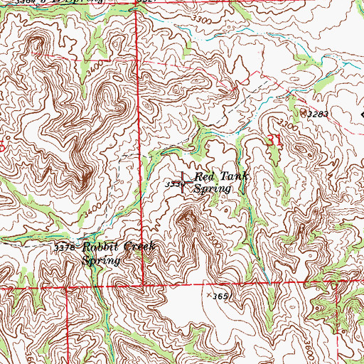 Topographic Map of Red Tank Spring, SD