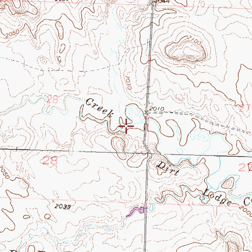 Topographic Map of Red Willow Creek, SD