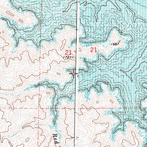 Topographic Map of Red Woman Creek, SD