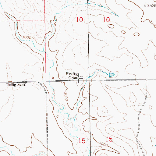 Topographic Map of Redig Cemetery, SD