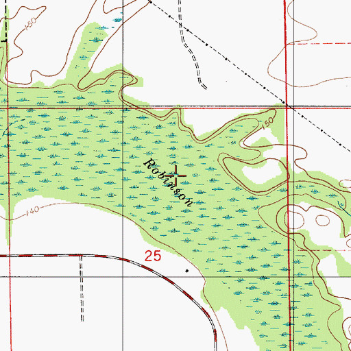Topographic Map of Robinson Pond, AL