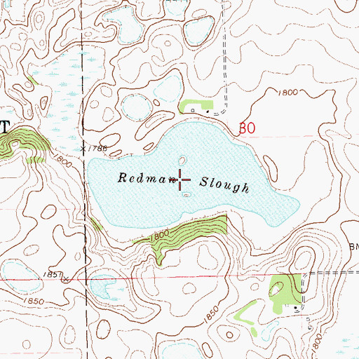 Topographic Map of Redman Slough, SD