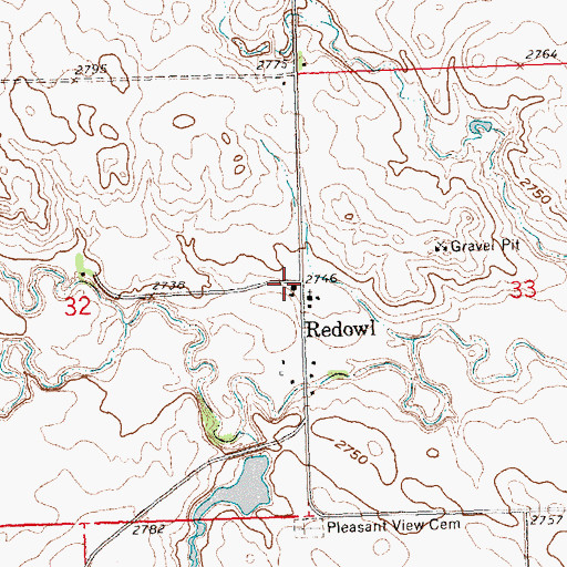Topographic Map of Redowl, SD