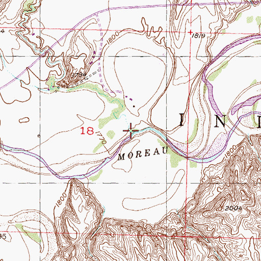 Topographic Map of Redwater Creek, SD