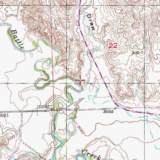 Topographic Map of Reed Draw, SD