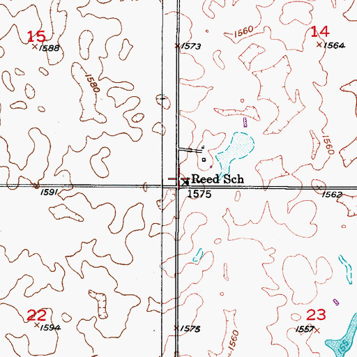 Topographic Map of Reed School, SD