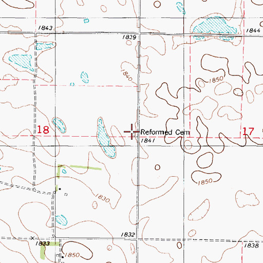 Topographic Map of Reformed Cemetery, SD
