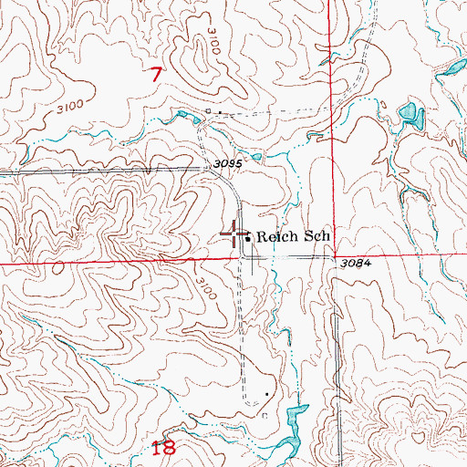 Topographic Map of Reich School, SD