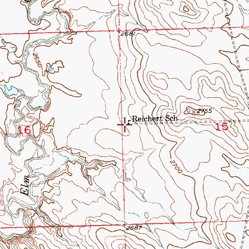 Topographic Map of Reichert School, SD