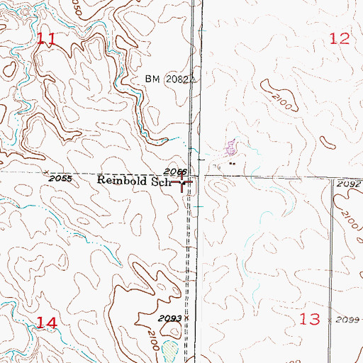 Topographic Map of Reinbold School, SD