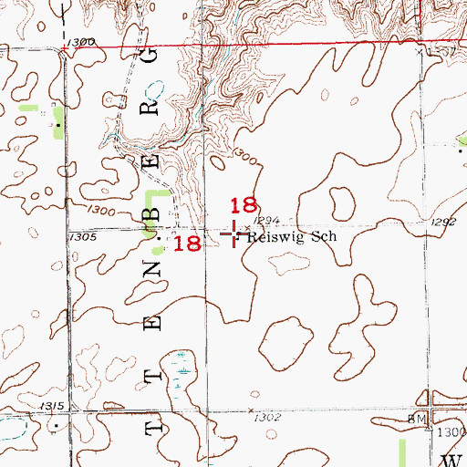 Topographic Map of Reiswig School, SD