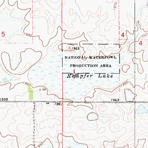Topographic Map of Rempfer Lake, SD