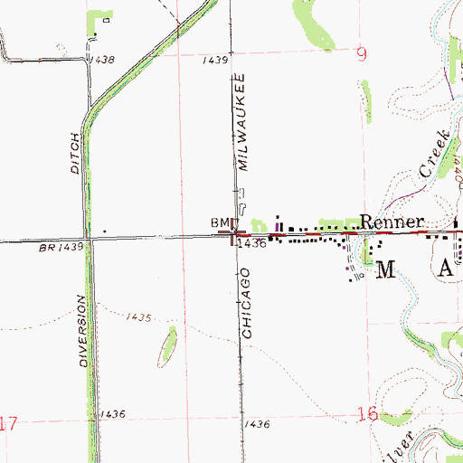 Topographic Map of Renner, SD