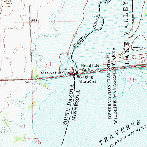 Topographic Map of Reservation Dam, SD