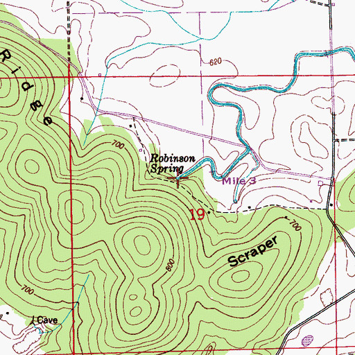 Topographic Map of Robinson Spring, AL