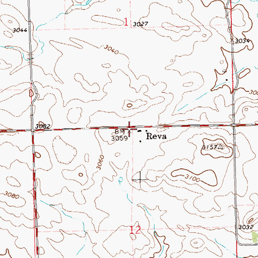 Topographic Map of Reva, SD