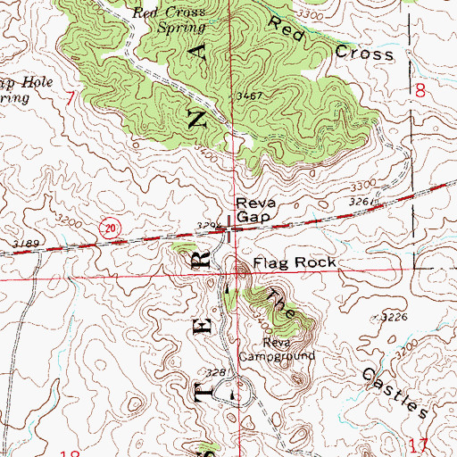 Topographic Map of Reva Gap, SD