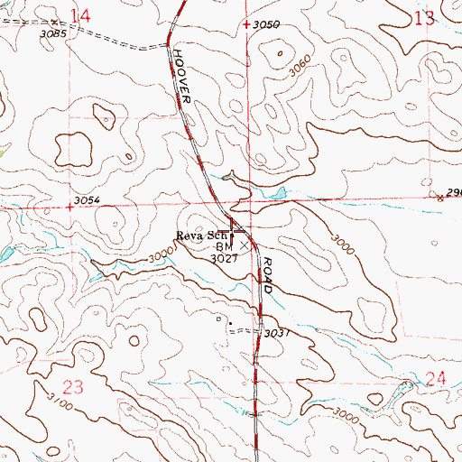 Topographic Map of Reva School, SD