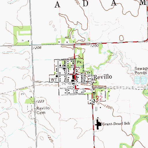 Topographic Map of Revillo, SD