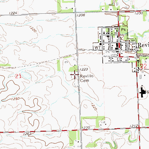 Topographic Map of Revillo Cemetery, SD