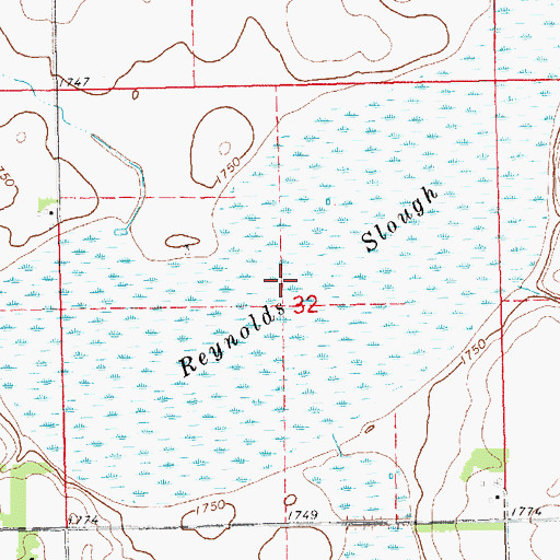 Topographic Map of Reynolds Slough, SD