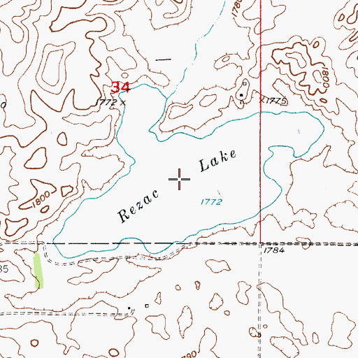 Topographic Map of Rezac Lake, SD