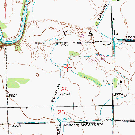 Topographic Map of Richards Lateral, SD