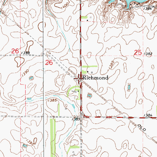 Topographic Map of Richmond, SD