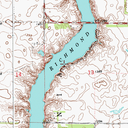 Topographic Map of Richmond Lake, SD
