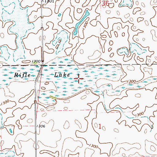 Topographic Map of Rifle Lake, SD