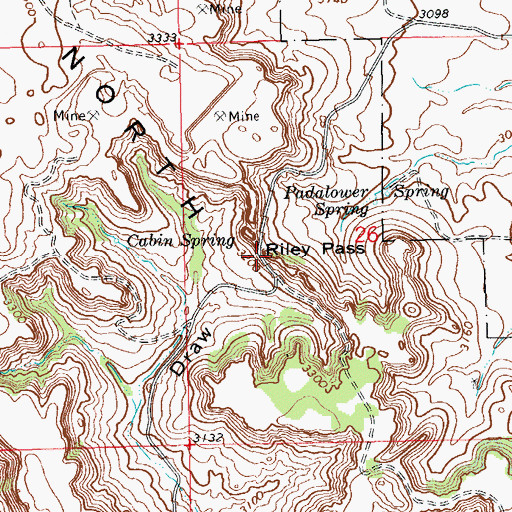 Topographic Map of Riley Pass, SD