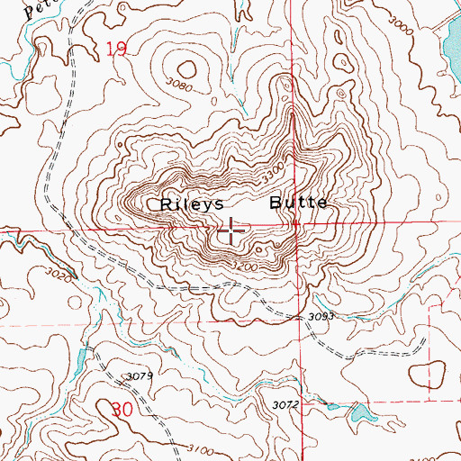 Topographic Map of Rileys Butte, SD