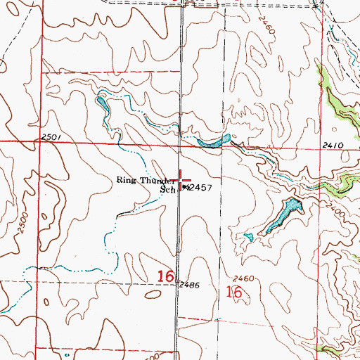 Topographic Map of Ring Thunder School, SD
