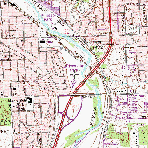 Topographic Map of Riverdale Park, SD