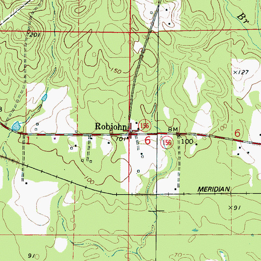 Topographic Map of Robjohn, AL
