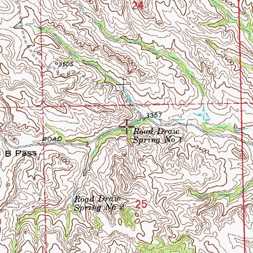 Topographic Map of Road Draw Spring Number One, SD